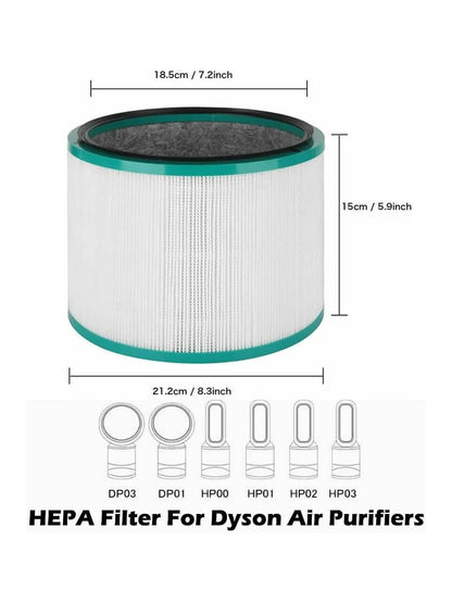 Dyson DP01 DP03 HP01 HP02 Uyumlu Yedek Filtre (HEPA + Karbon)